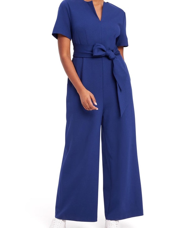 kate spade Pants - kate spade Royal Blue Short-Sleeve Belted Wide-Leg Jumpsuit